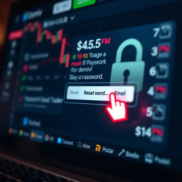 Illustration of a secure password reset option on Deriv platform