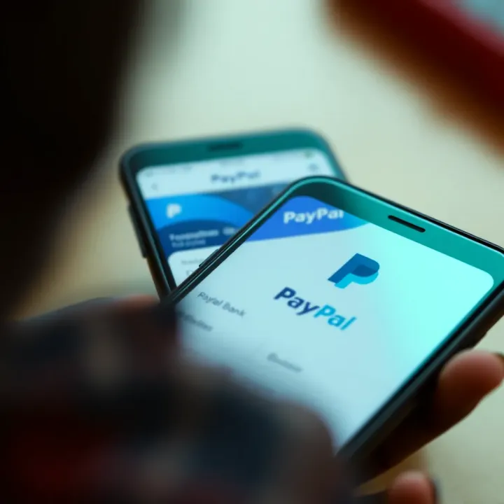 Mobile phone showing PayPal app with Kenyan bank options visible