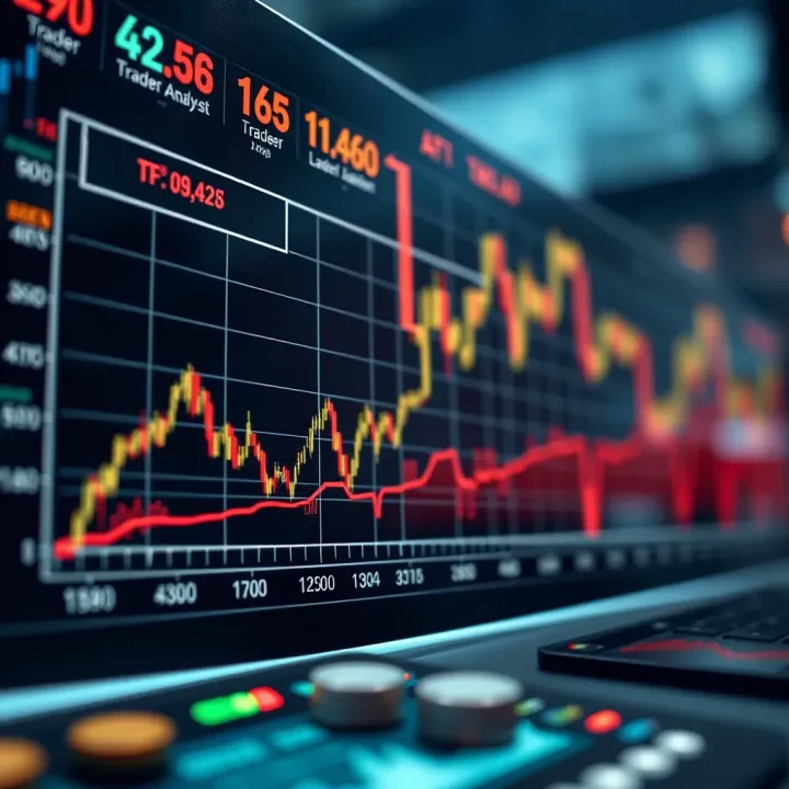 Influence of AI Trading Bots on Financial Markets Graph depicting the impact of AI trading bots on market trends and trading efficiency
