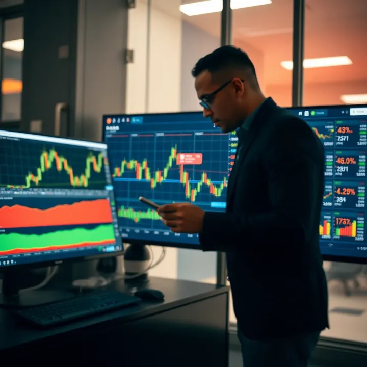 Conceptual illustration of digital trading platforms displaying regulatory compliance and risk management