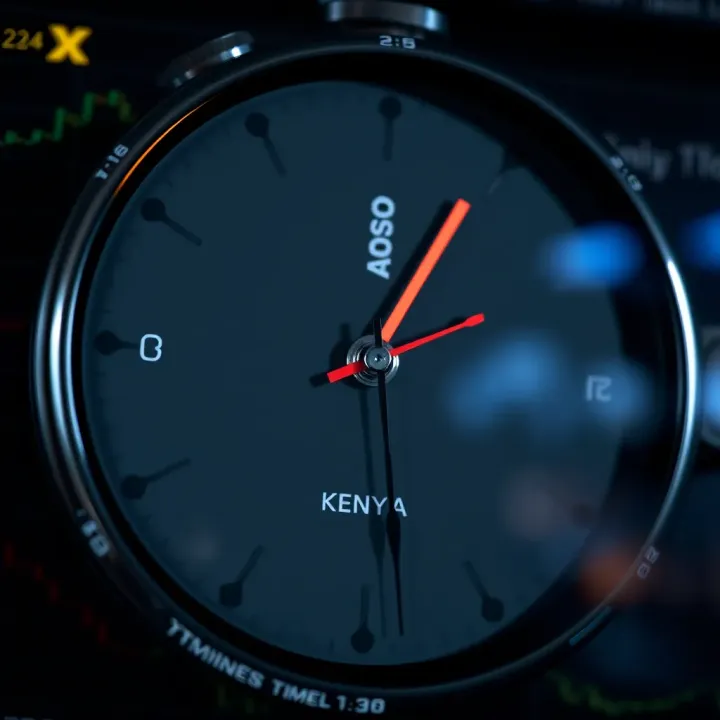 Illustration showing the London forex trading session hours converted to Kenyan local time on a clock face