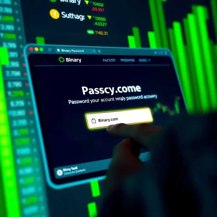 Password recovery interface with email input for account retrieval on Binary.com