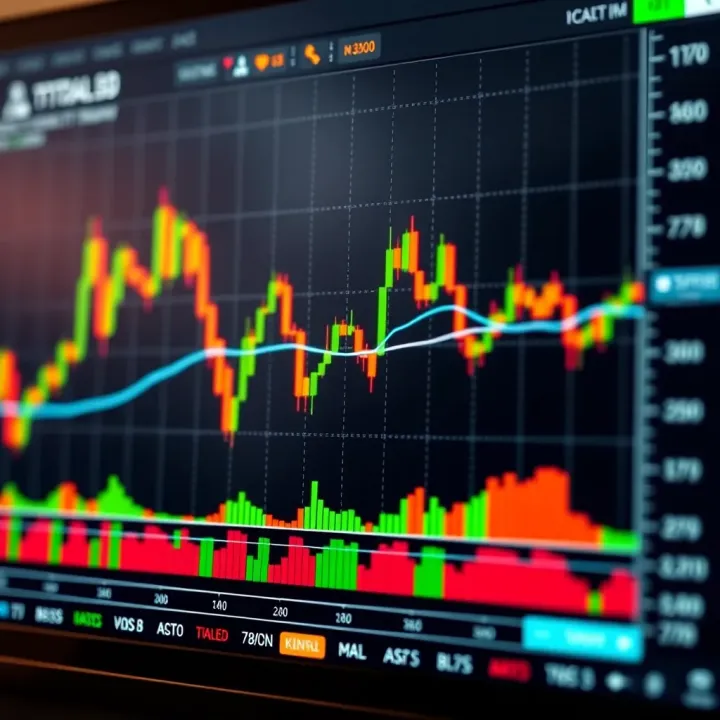 Graph with technical indicators like moving averages and volume on TradingView platform, demonstrating advanced tools for informed trading decisions in Kenya