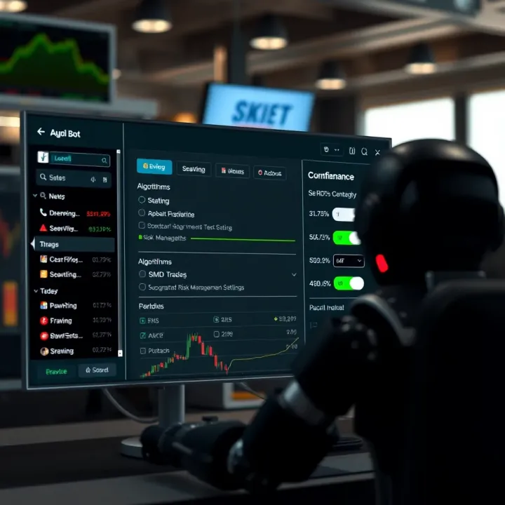Configuring Trading Bots for Optimal Performance and Risk Control Setup interface of a trading bot displaying customizable algorithms and risk management settings