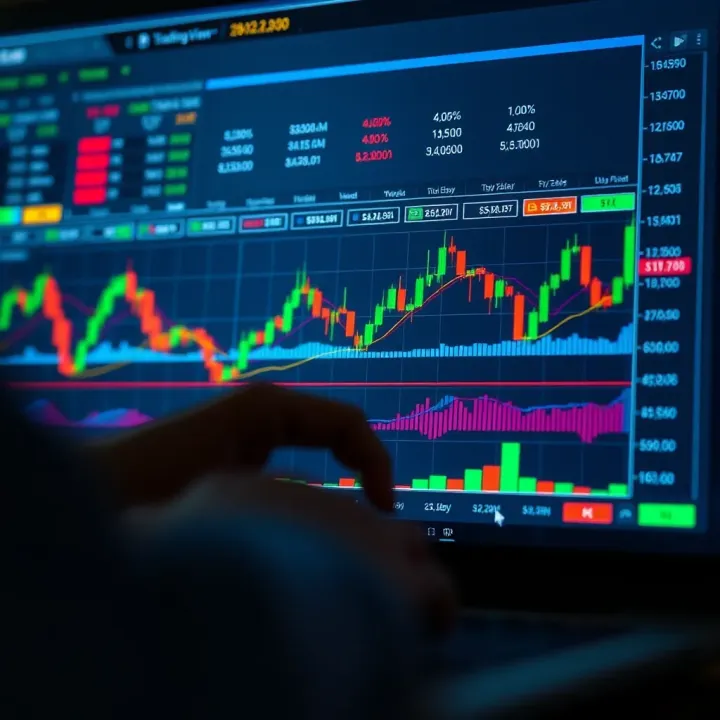 Using Technical Indicators and Drawing Tools for Market Analysis on TradingView TradingView chart with essential technical indicators and drawing tools applied for market analysis