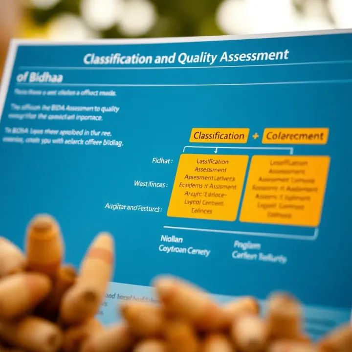 Diagram illustrating classification and quality assessment criteria for bidhaa products