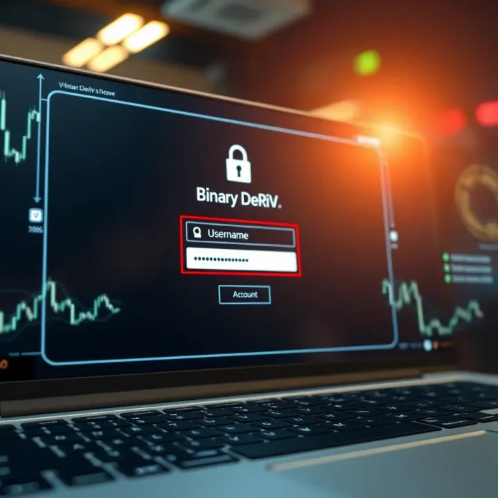 Binary Deriv Login Interface for Secure Account Access Secure login screen showing username and password fields on a digital platform