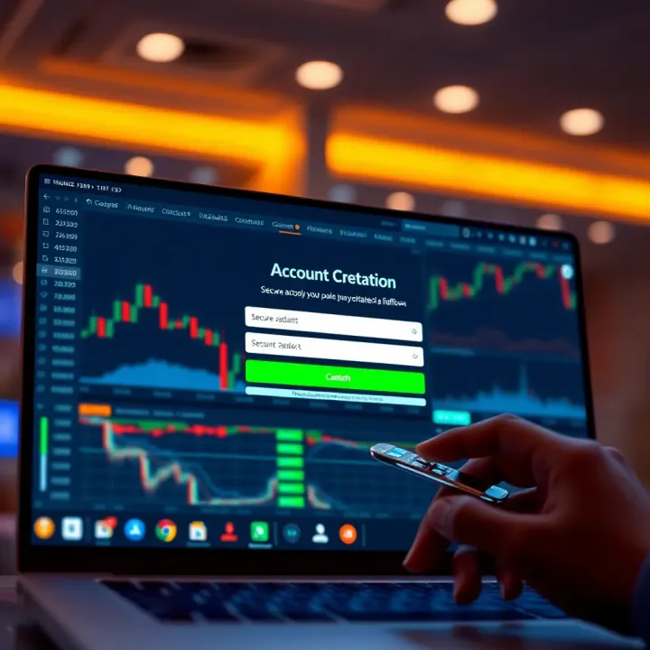 Secure online account creation interface on a digital trading platform