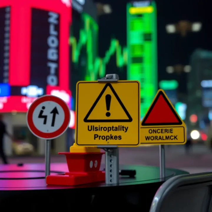 Risks and Considerations in Automated Binary Options Trading with BinaryBot.com Conceptual illustration of risks and caution signs related to automated binary options trading