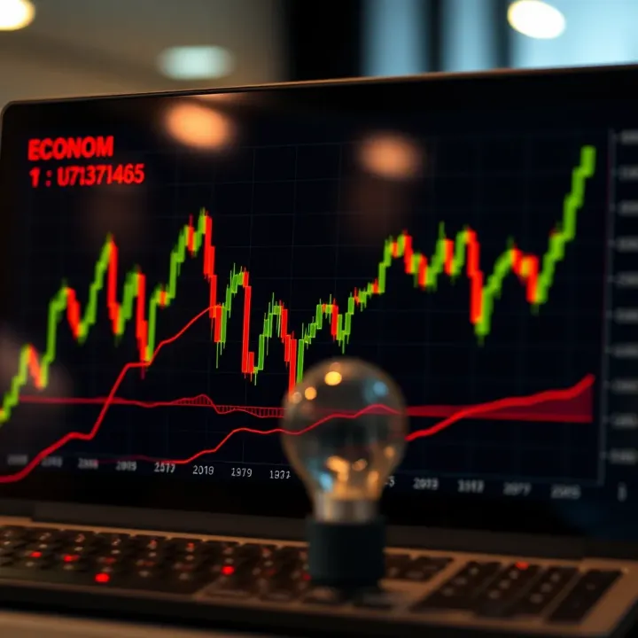 Graph illustrating fluctuations in economic indicators representing boom and crash cycles