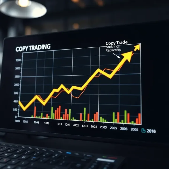Visual Representation of Copy Trading Mechanism Graph illustrating the concept of copy trading with arrows showing investors replicating trades