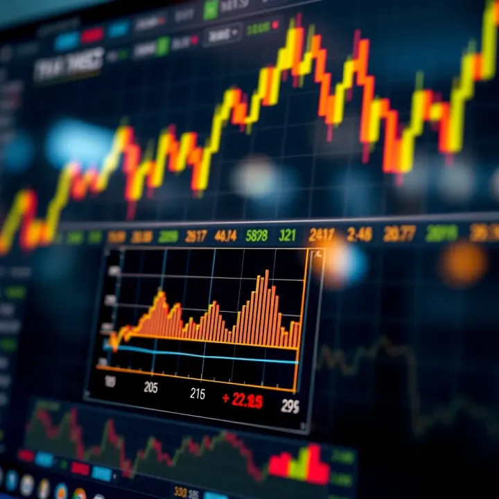 Graph illustrating trading strategies and market trends in financial markets