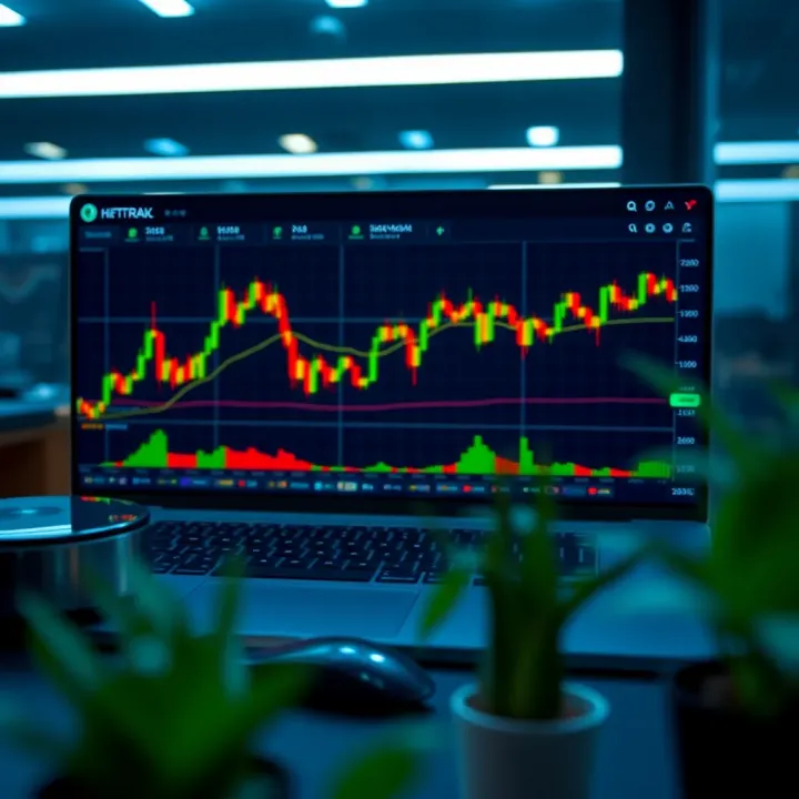Graph showing demo trading platform interface with charts and trading tools