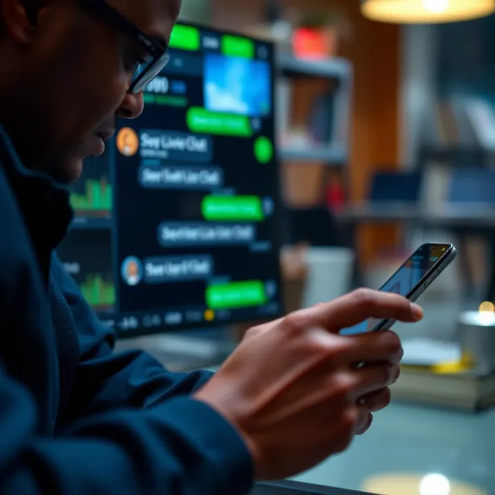 User engaging with Deriv live chat support on a digital device for trading assistance