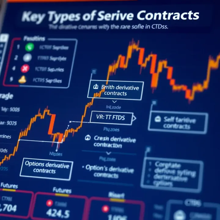 Diagram illustrating key types of derivative contracts including options, futures, and CFDs