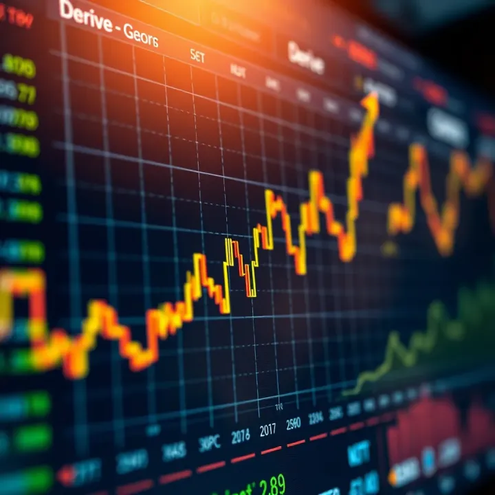 Trading Features of Derive.com Platform Graph depicting rising financial trends on digital trading platform interface