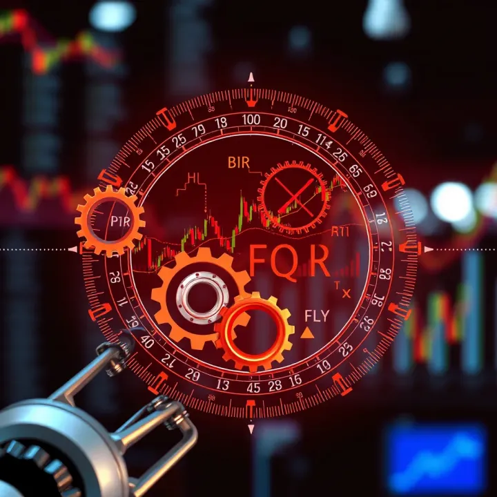 Diagram showing automation in forex trading with charts and gear icons