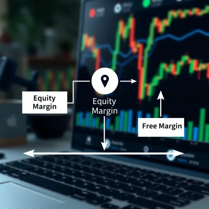 Diagram showing the relationship between equity, margin, and free margin in forex trading account