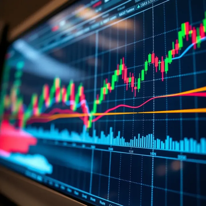 Graph displaying automated forex trading signals on a financial chart