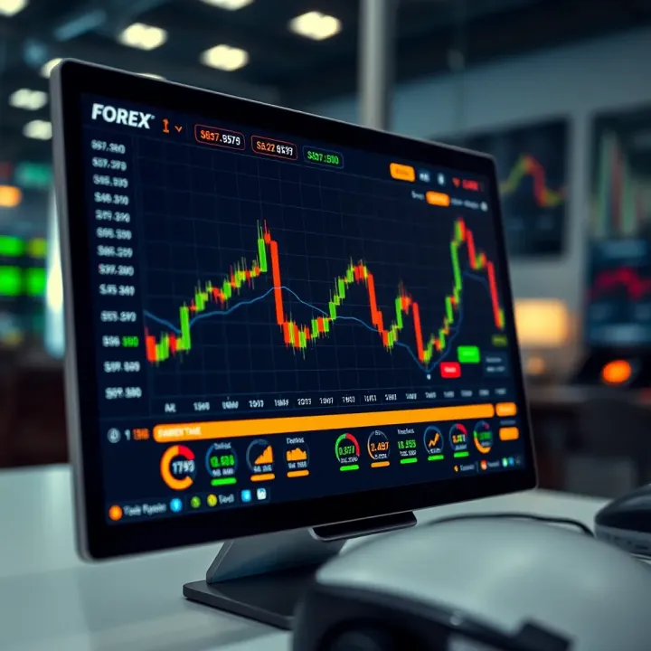 User interface of forex robot software showing currency pair analytics and trade execution options