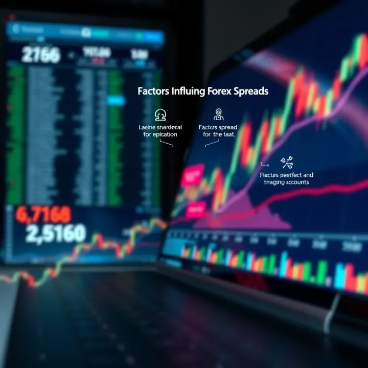 Diagram illustrating factors that influence forex spread fluctuations in trading accounts
