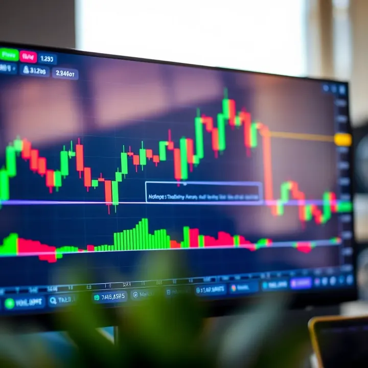 Interactive TradingView chart displaying candlestick patterns and volume data for market analysis