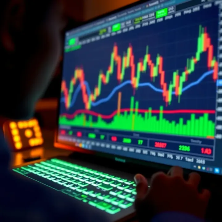 Interactive TradingView chart displaying candlestick patterns and technical indicators on Deriv platform